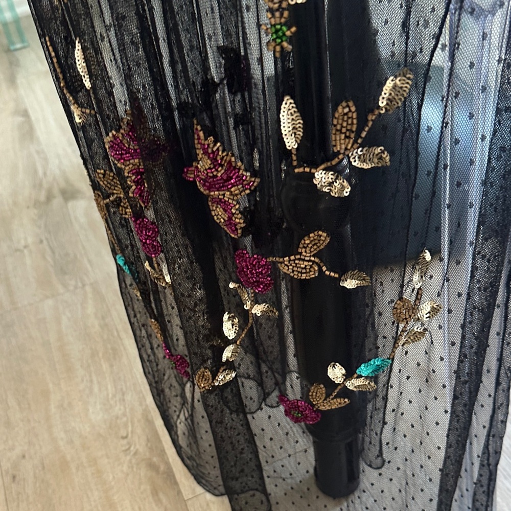 Free People Black Dress with Colorful Floral Embroidery - Picture 8 of 10